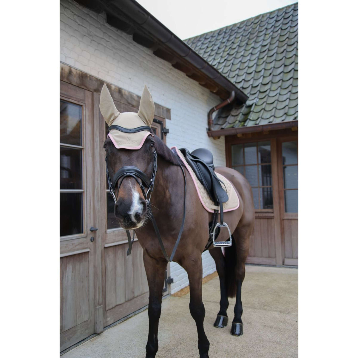 Kentucky Horsewear Tapis de Selle Softshell Onion Quilt Dressage Beige/Vieux Rose