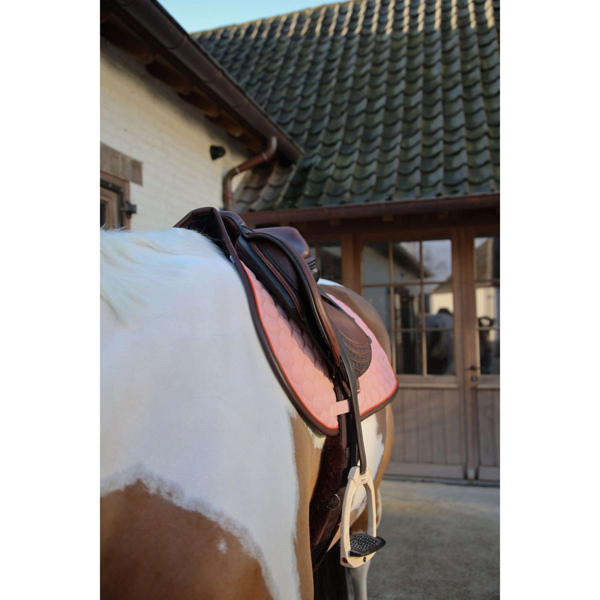 Kentucky Horsewear Tapis de Selle Onion Quilt Leather Neon de Saut Rose Vieux