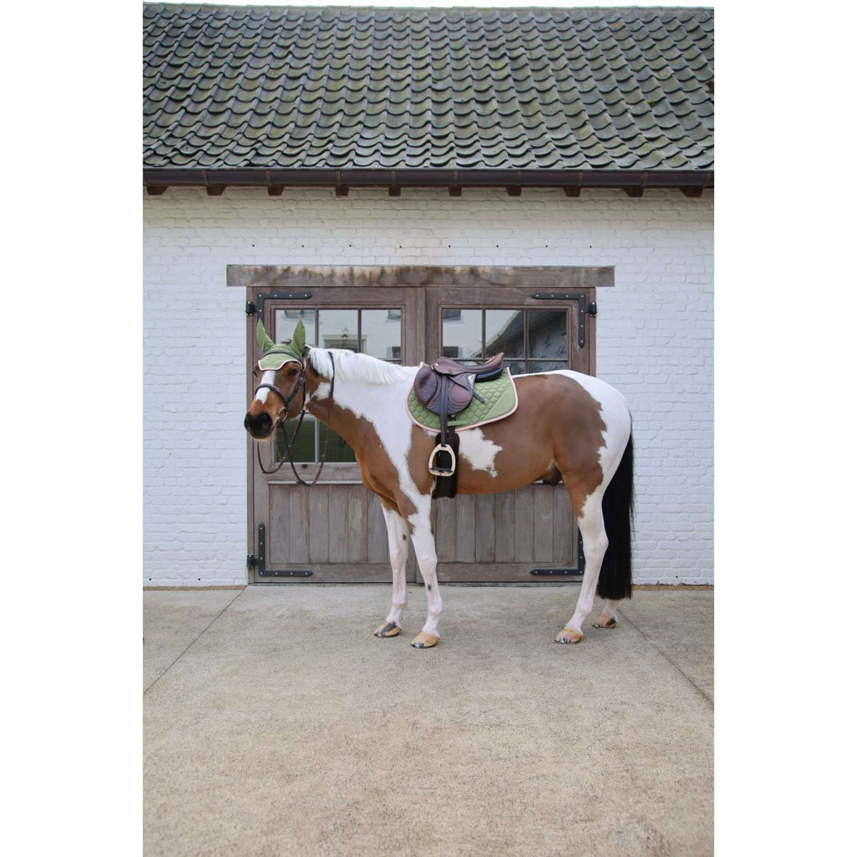 Kentucky Horsewear Tapis de Selle Softshell Onion Quilt de Saut Kaki/Vieux Rose