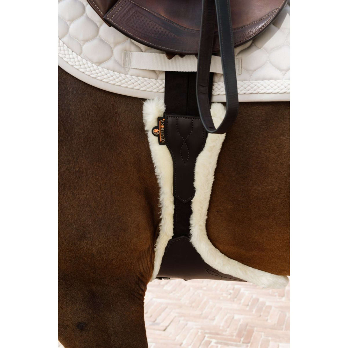 Kentucky Horsewear Sangle d'Obstacle Anatomic Sheepskin Marron