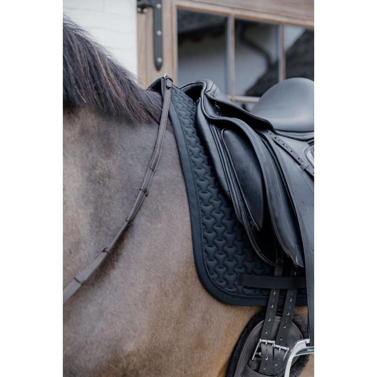 Kentucky Tapis de Selle Plaited 3D Logo Dressage Noir