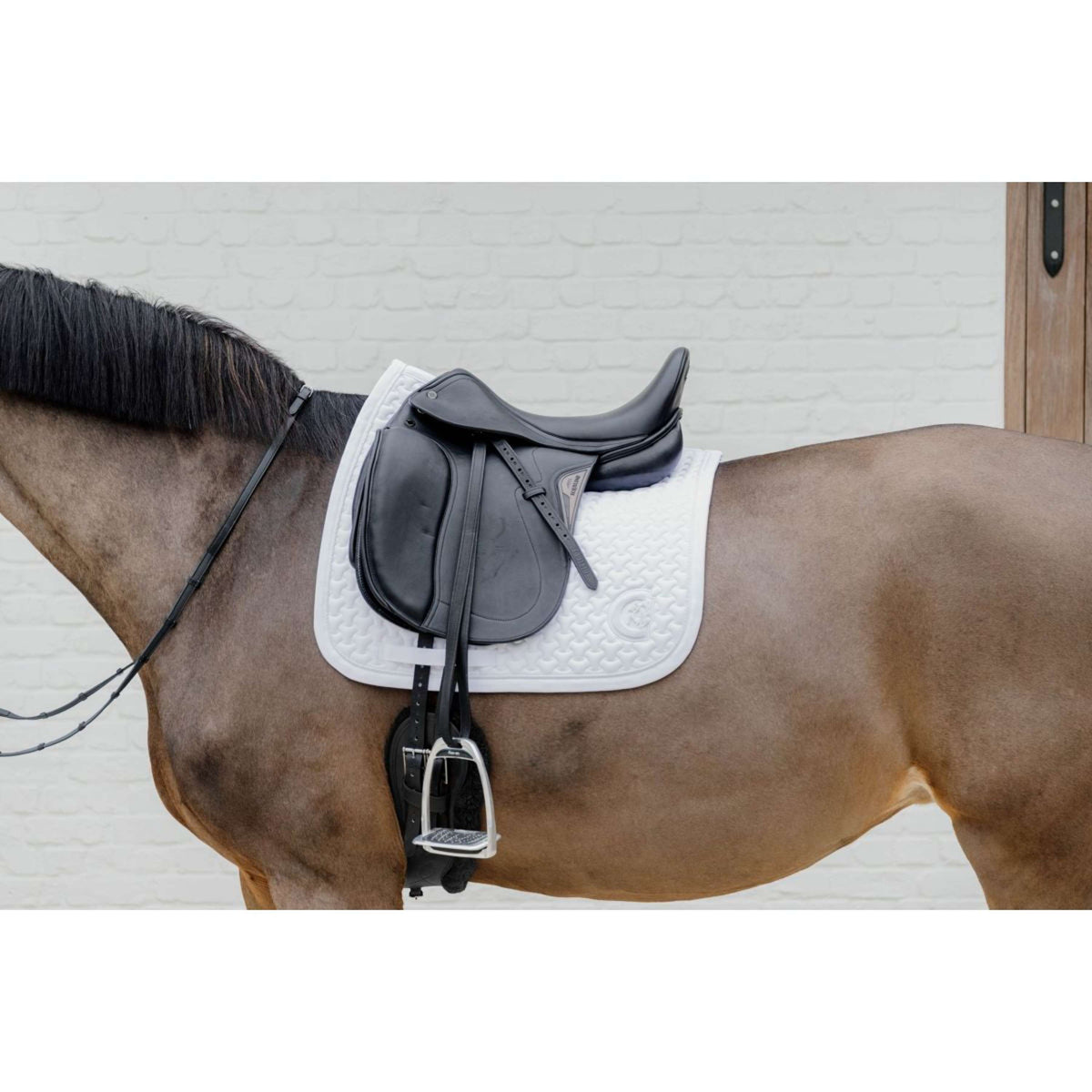 Kentucky Tapis de Selle Plaited 3D Logo Dressage Blanc