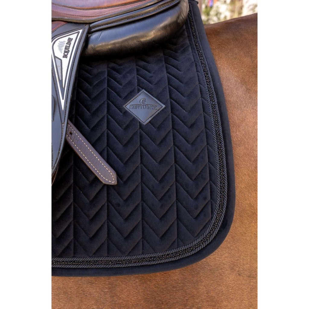 Kentucky Tapis de Selle Velvet Mini Pearls de Saut Noir