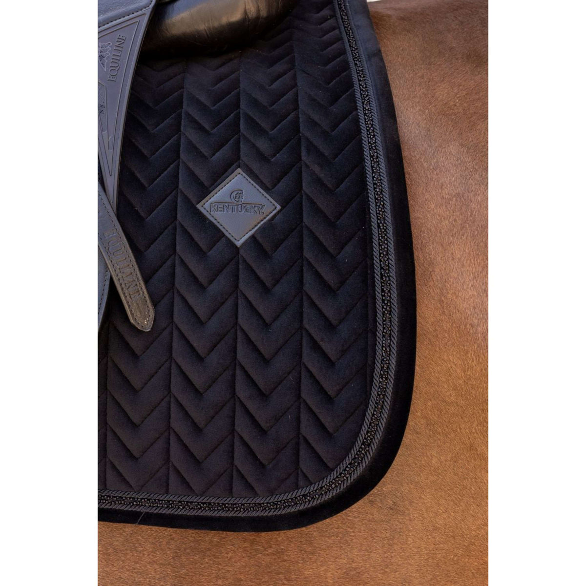 Kentucky Tapis de Selle Velvet Mini Pearls Dressage Noir