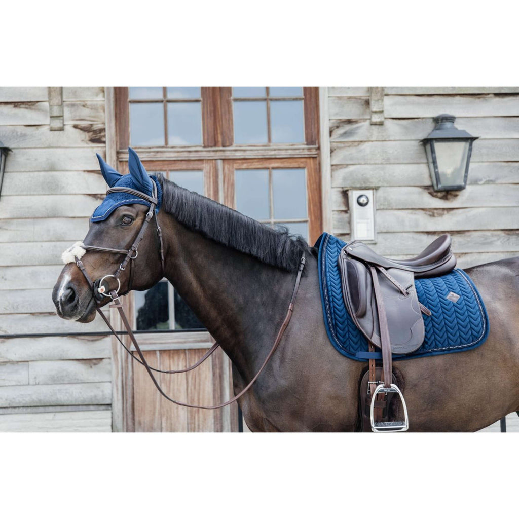 Kentucky Tapis de Selle velours Pearls Dressage Marin