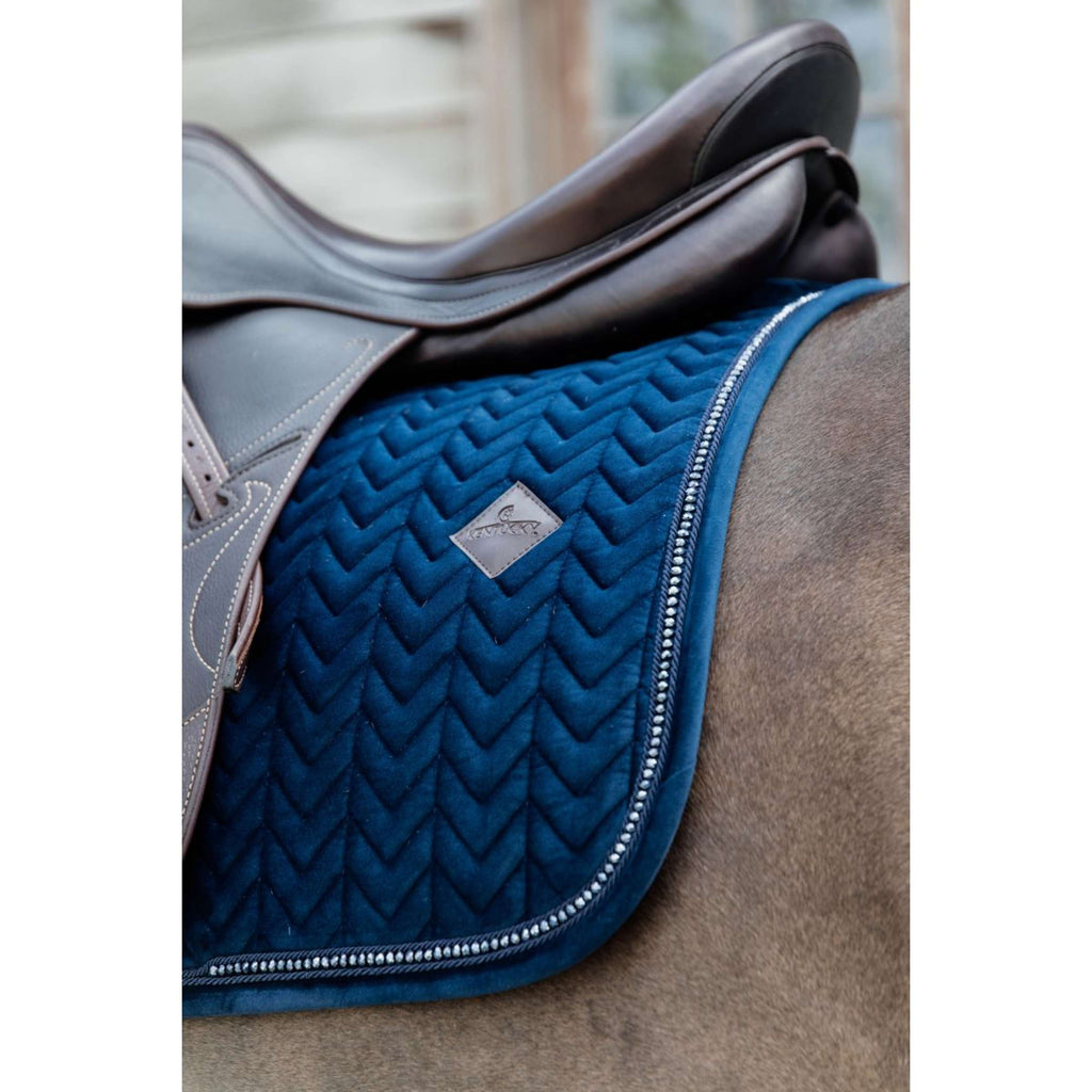 Kentucky Tapis de Selle velours Pearls Dressage Marin