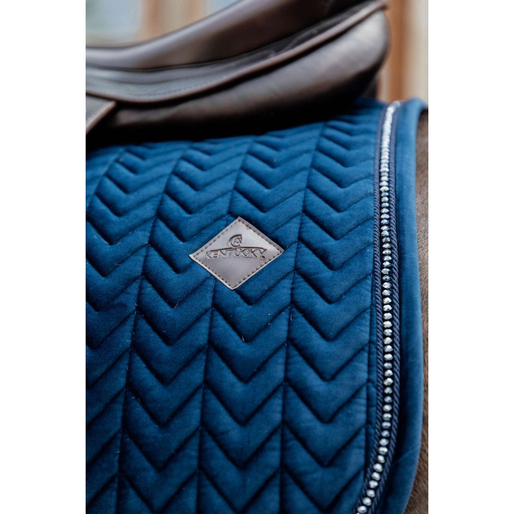 Kentucky Tapis de Selle velours Pearls Dressage Marin