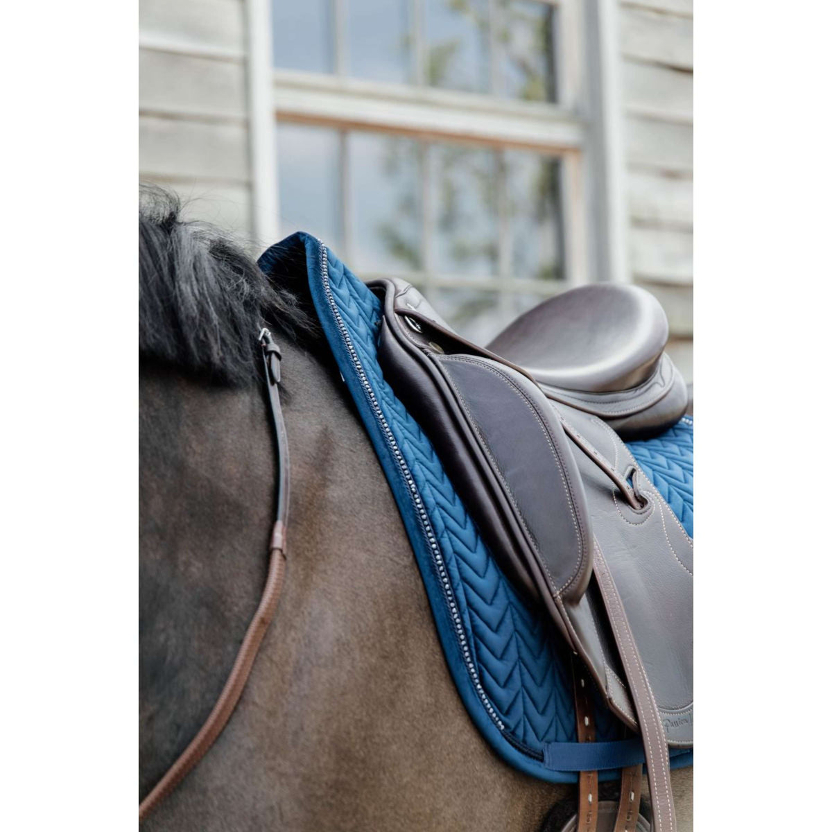 Kentucky Tapis de Selle velours Pearls Dressage Marin