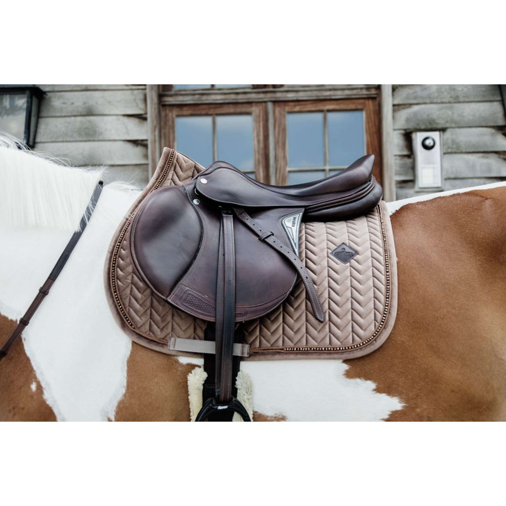 Kentucky Tapis de Selle velours Pearls de Saut Beige