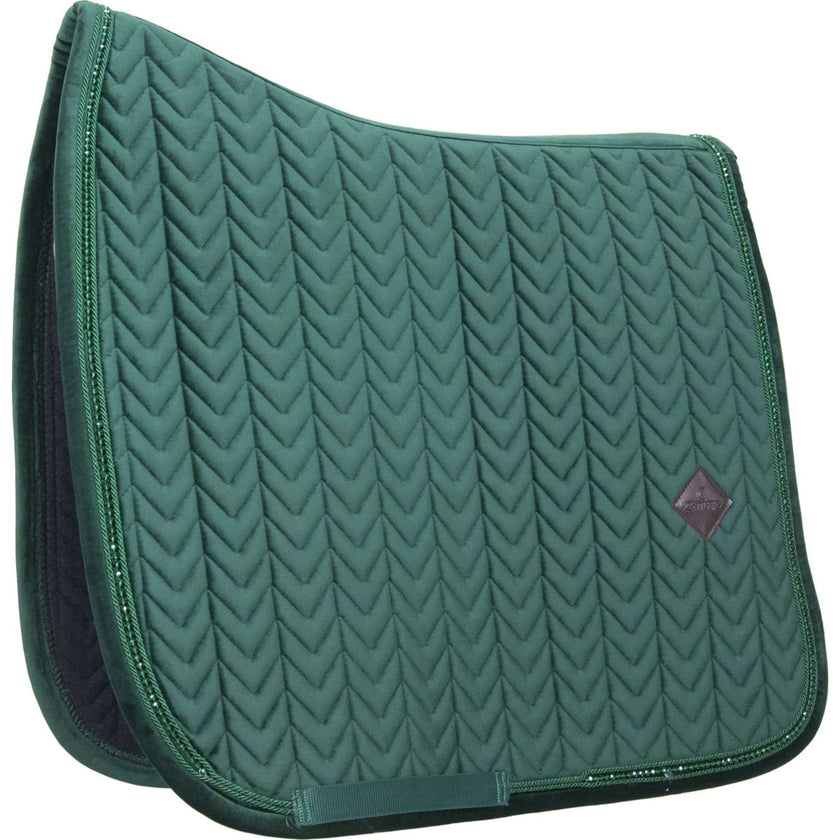Kentucky Tapis de Selle velours Pearls Dressage Pine Green