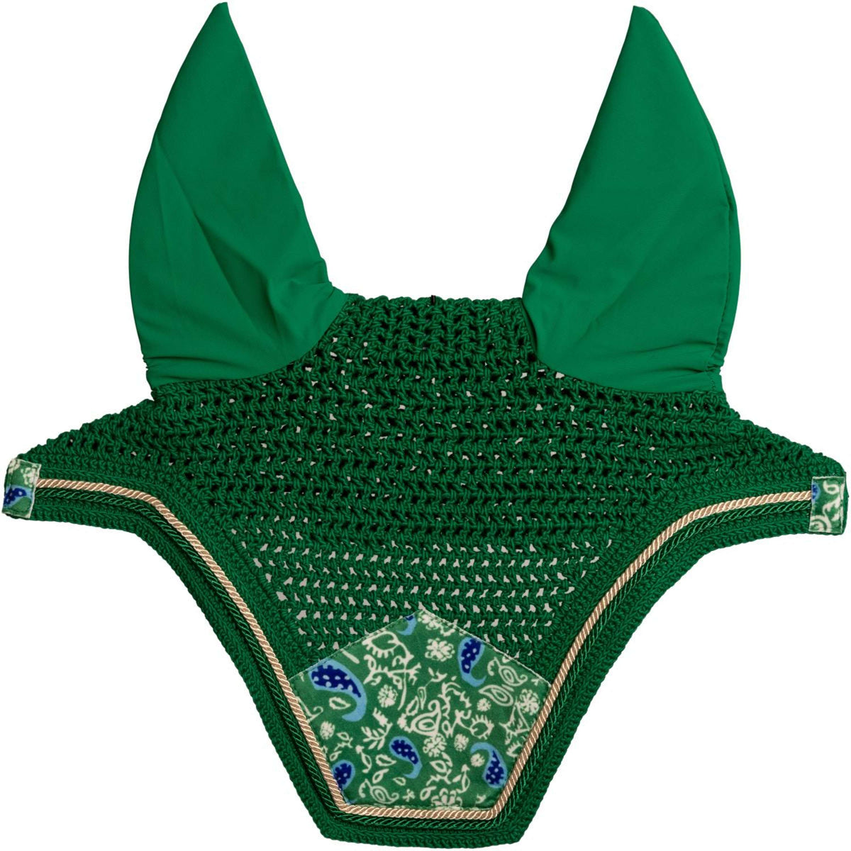 Kentucky Bonnet Anti-Mouches Wellington Velvet Paisley Garden Vert/Marine