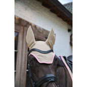 Kentucky Horsewear Bonnet Anti-Mouches Wellington Softshell Beige/Vieux Rose