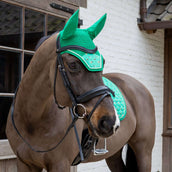 Kentucky Bonnet Anti-Mouches Wellington Velvet Horse Printing Vert