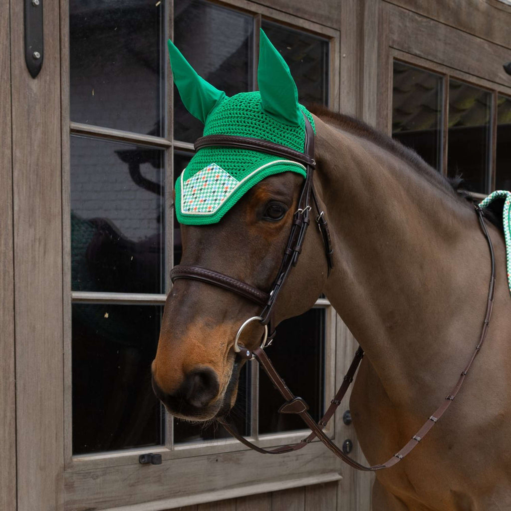 Kentucky Bonnet Anti-Mouches Wellington Velvet Pied De Poule Vert clair