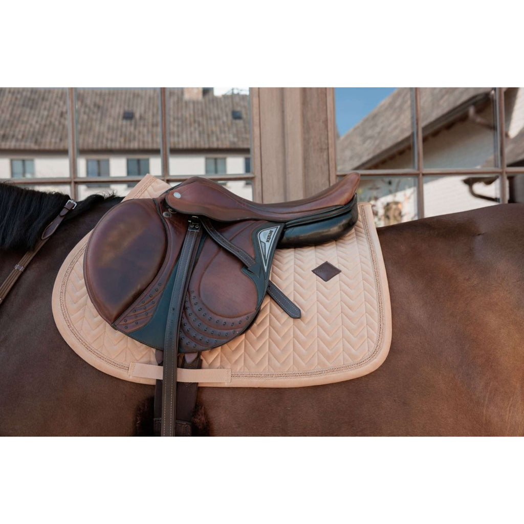 Kentucky Tapis de Selle Velvet Mini Pearls de Saut Beige