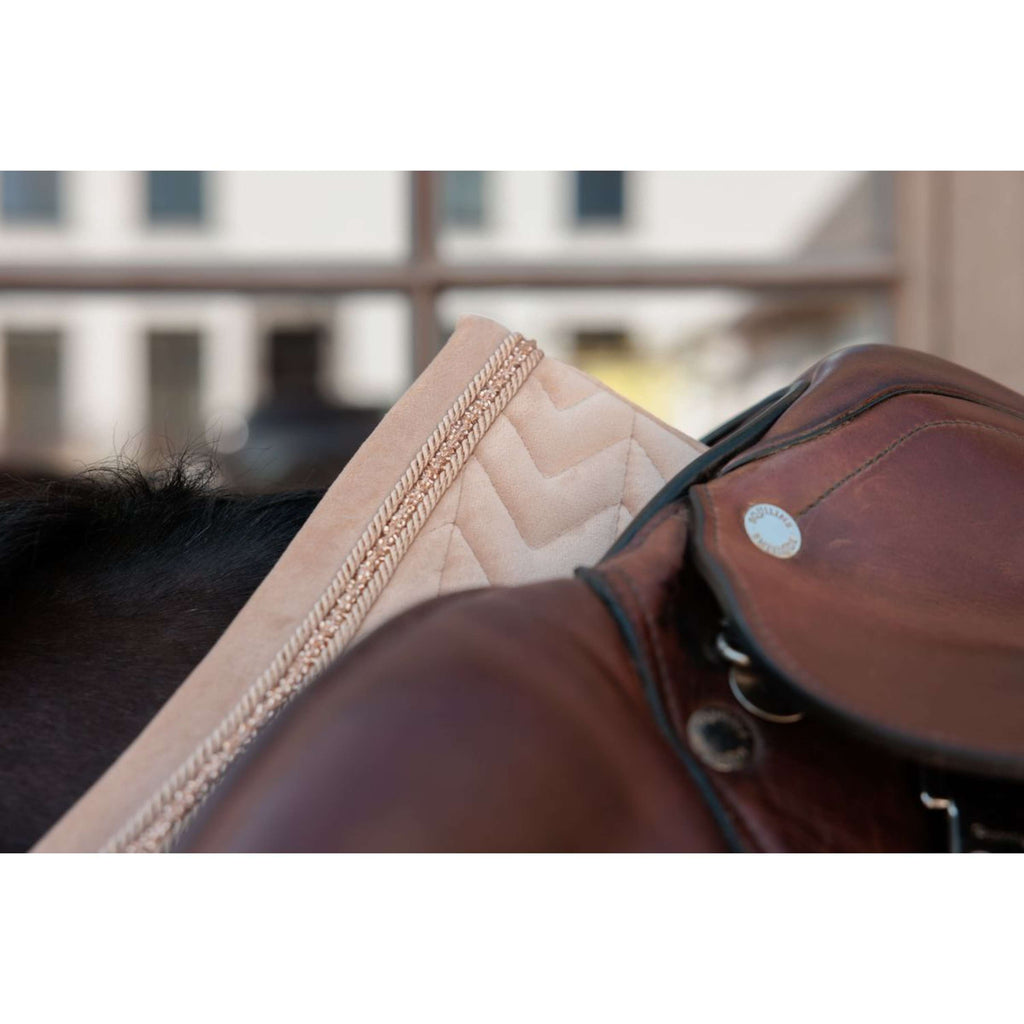 Kentucky Tapis de Selle Velvet Mini Pearls de Saut Beige