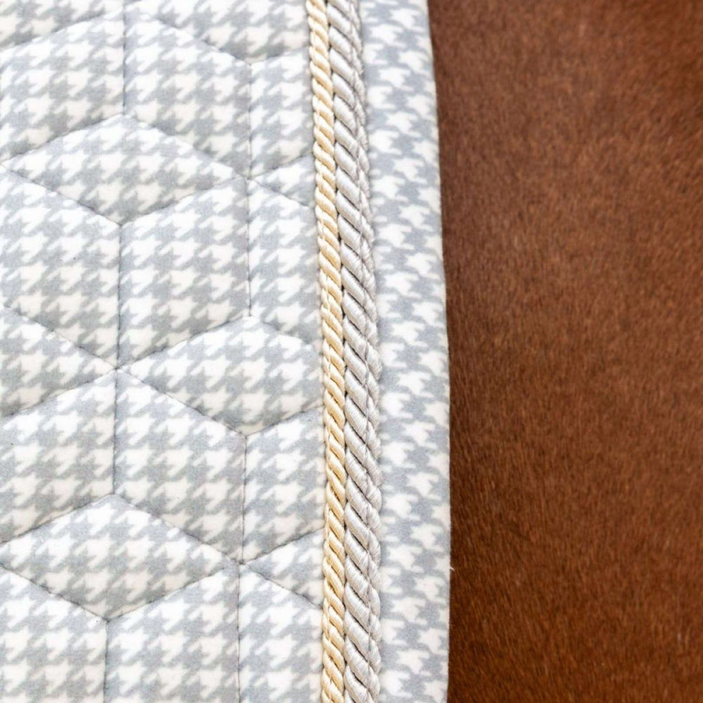 Kentucky Tapis de Selle Velvet Pied de Poule de Saut Gris/Blanc