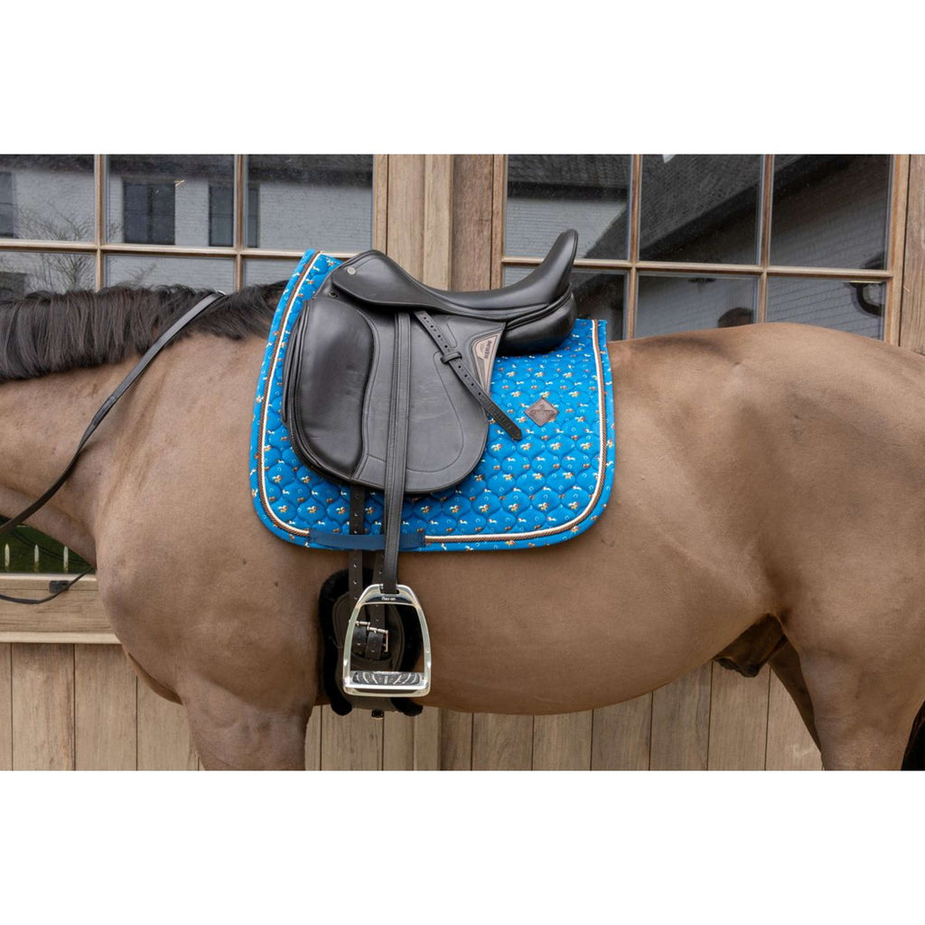Kentucky Tapis de Selle Velvet Horse Printing Dressage Marin