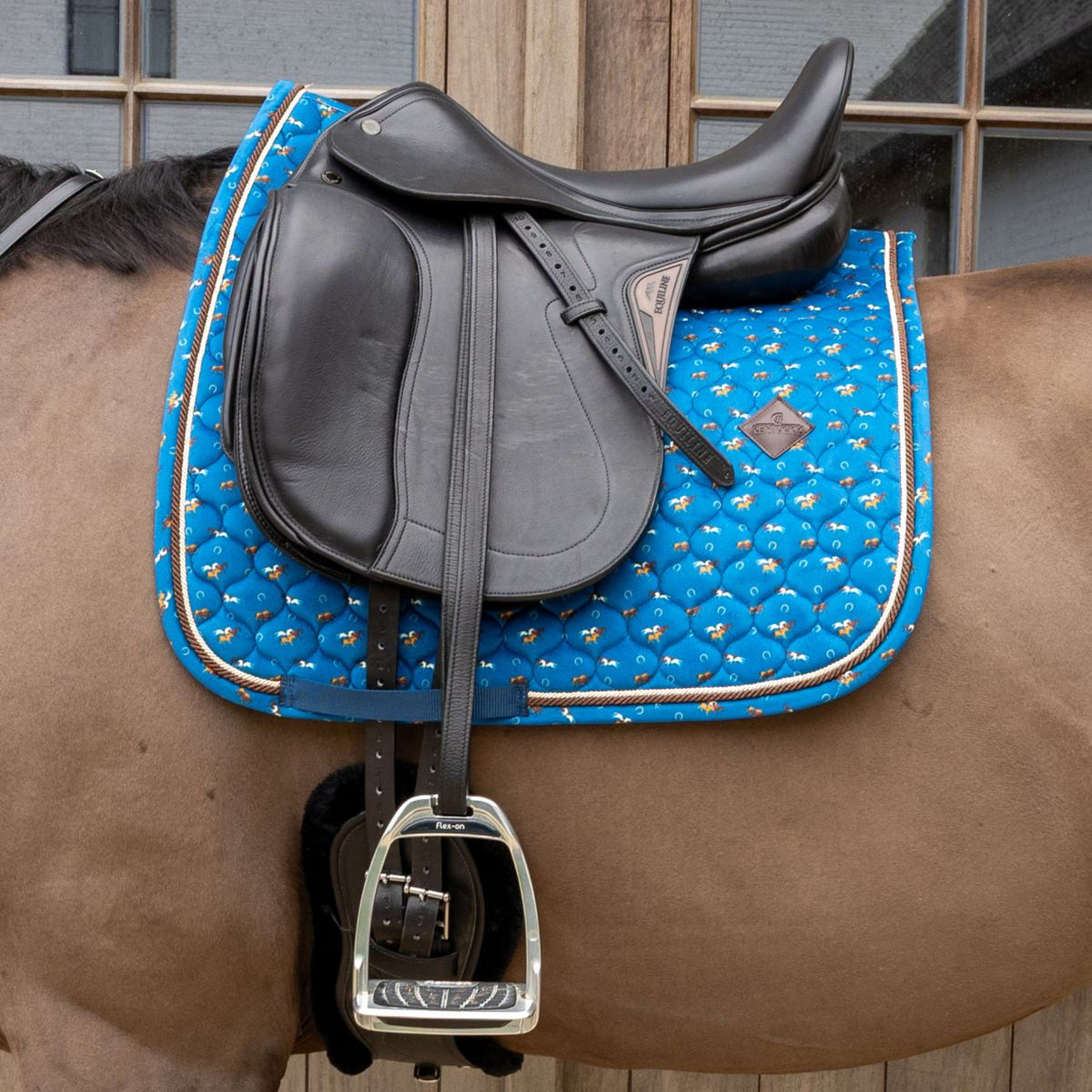 Kentucky Tapis de Selle Velvet Horse Printing Dressage Marin