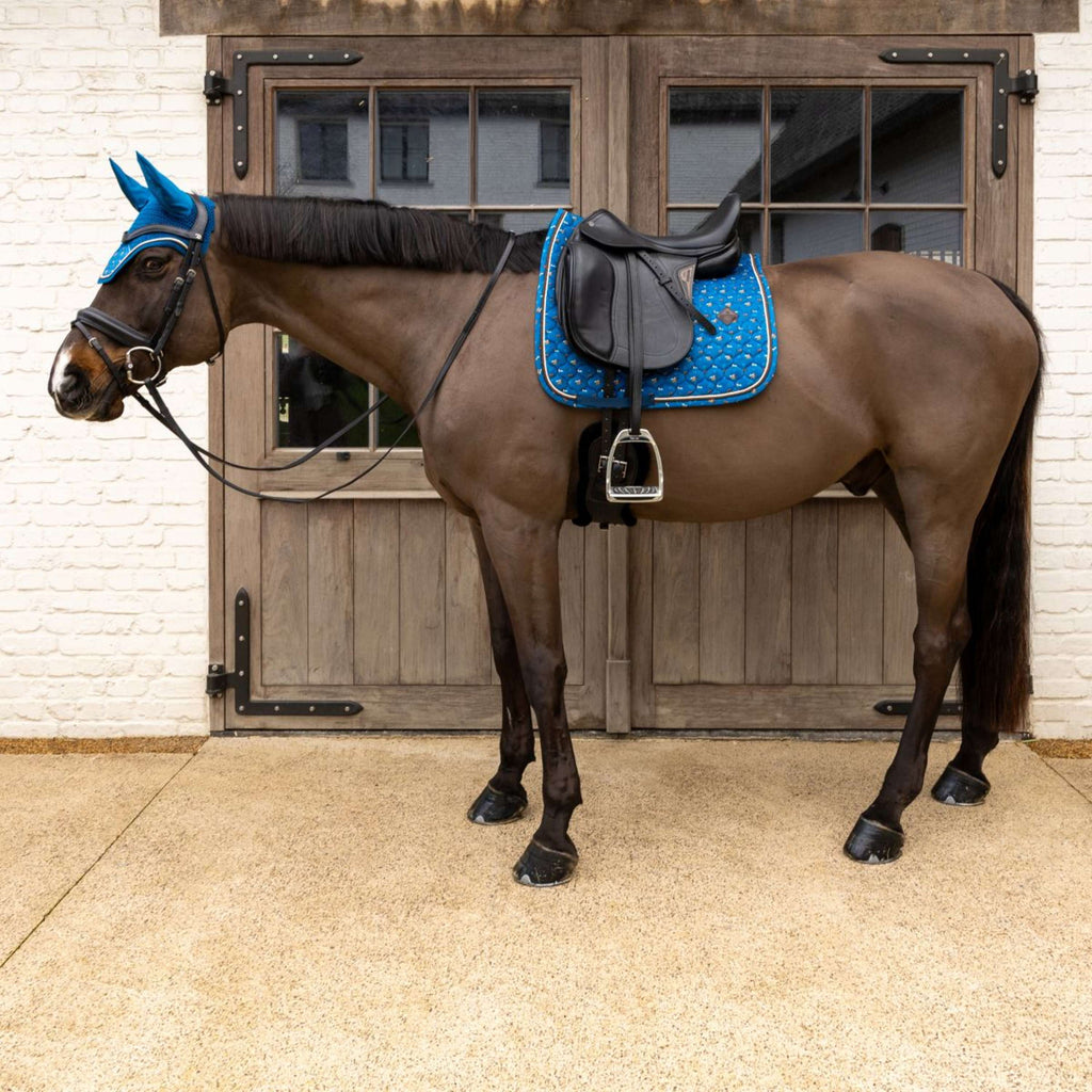 Kentucky Tapis de Selle Velvet Horse Printing Dressage Marin