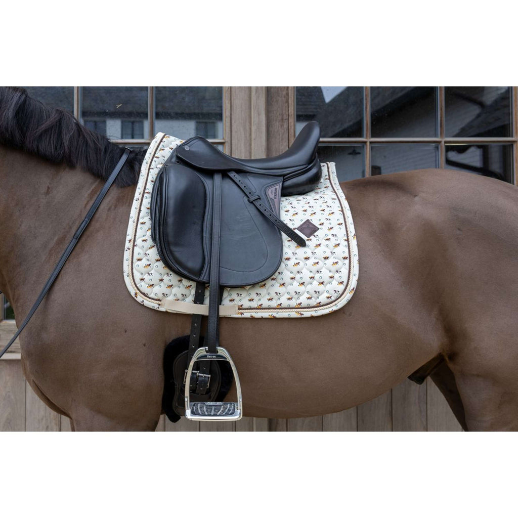Kentucky Tapis de Selle Velvet Horse Printing Dressage Beige