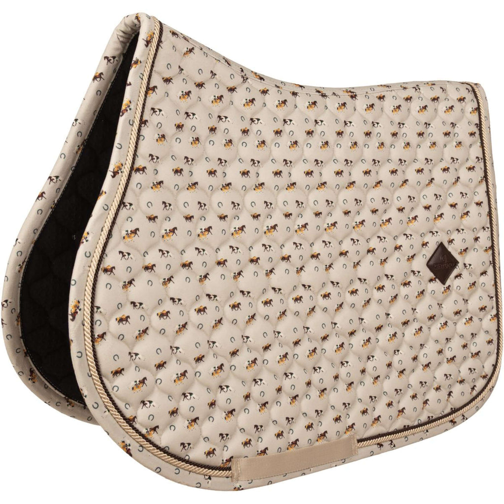 Kentucky Tapis de Selle Velvet Horse Printing de Saut Beige