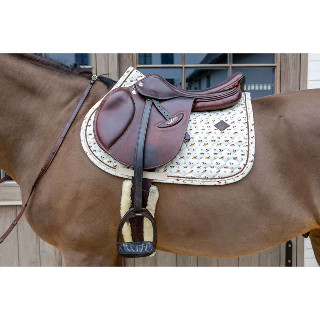 Kentucky Tapis de Selle Velvet Horse Printing Beige