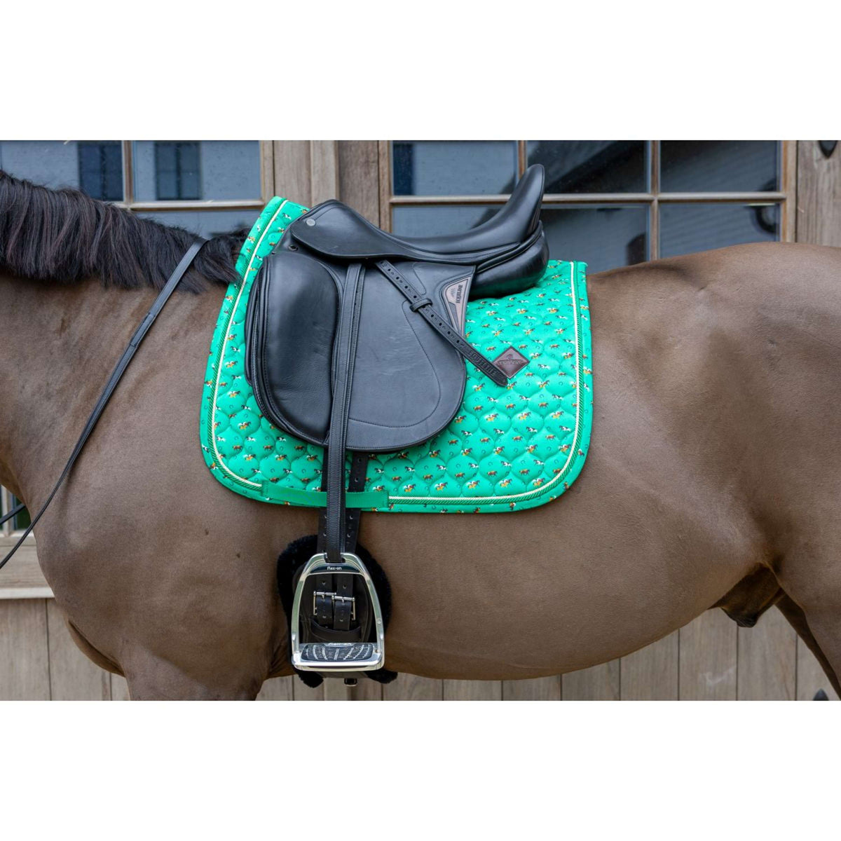Kentucky Tapis de Selle Velvet Horse Printing Dressage Vert