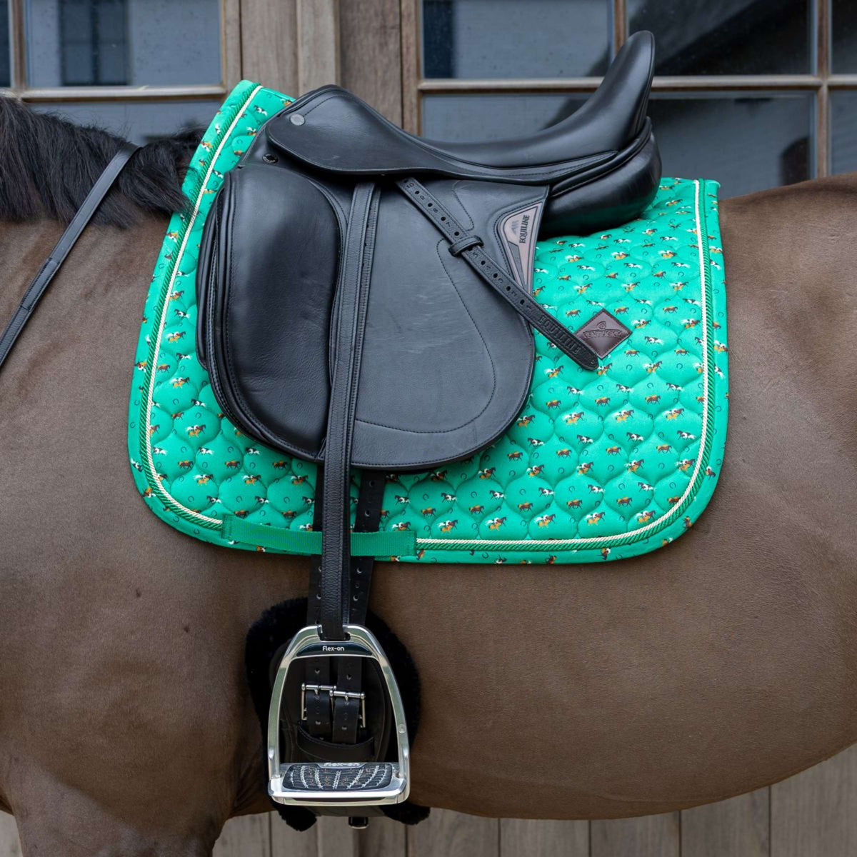 Kentucky Tapis de Selle Velvet Horse Printing Dressage Vert