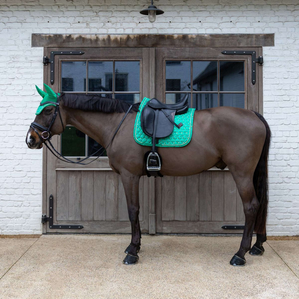 Kentucky Tapis de Selle Velvet Horse Printing Dressage Vert