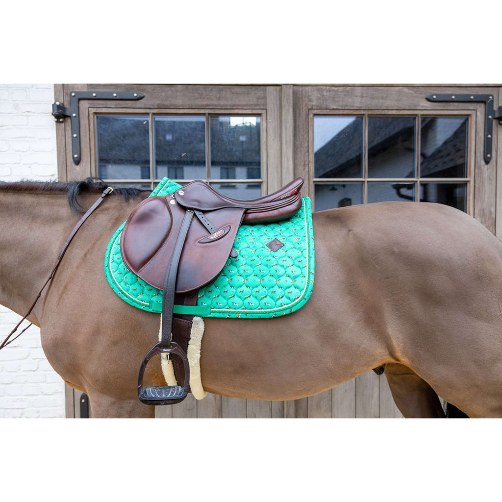 Kentucky Tapis de Selle Velvet Horse Printing de Saut Vert