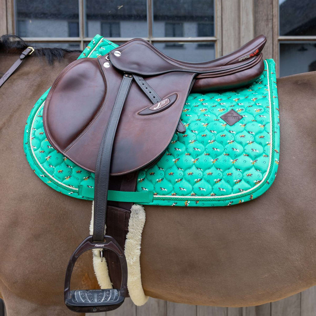 Kentucky Tapis de Selle Velvet Horse Printing de Saut Vert