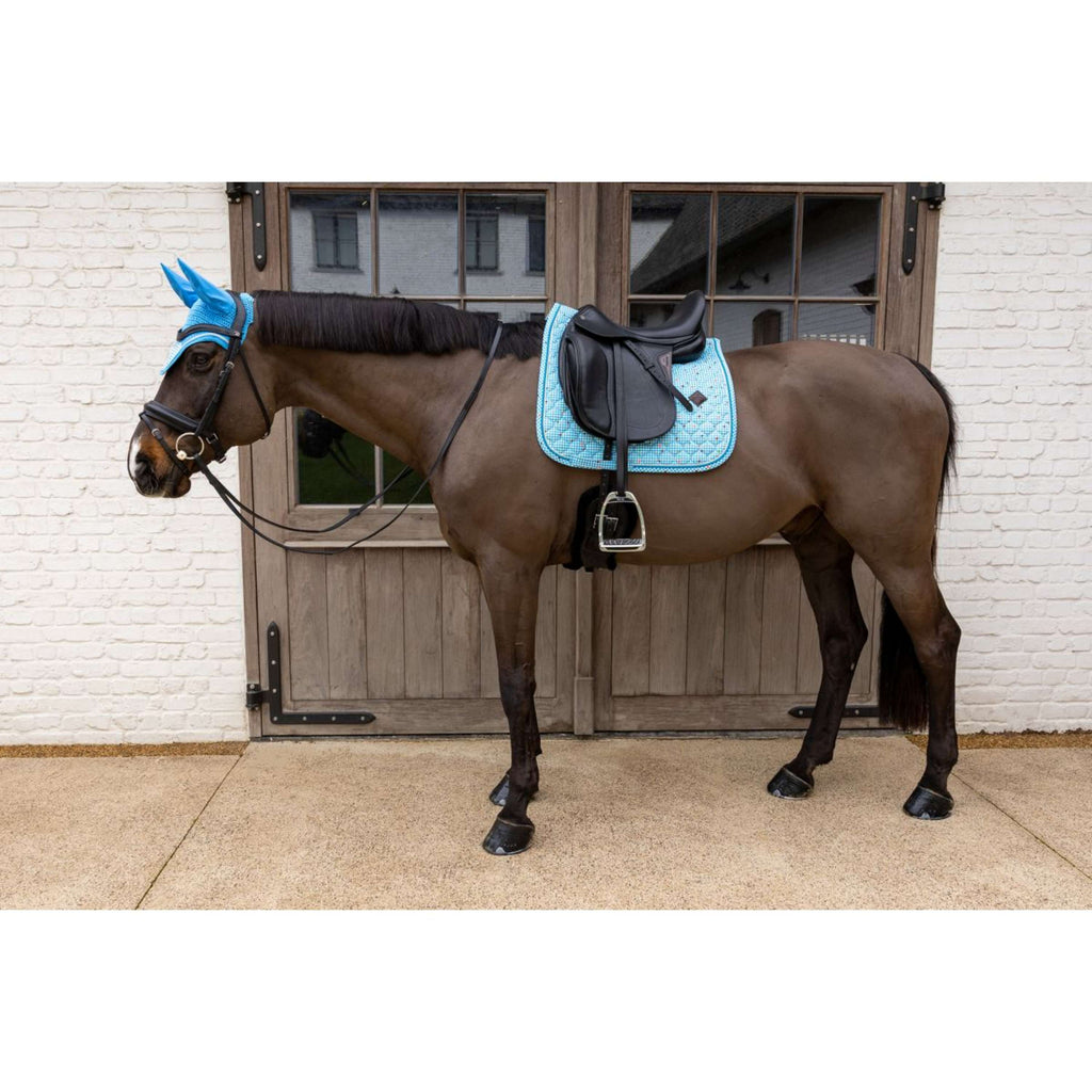 Kentucky Tapis de Selle Velvet Pied De Poule Dressage Marin