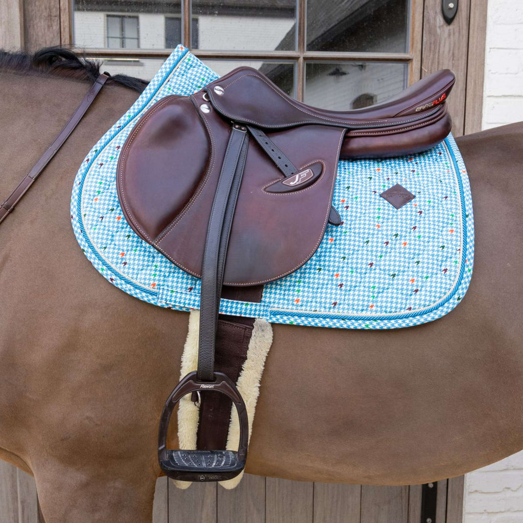 Kentucky Tapis de Selle Velvet Pied De Poule de Saut Marin