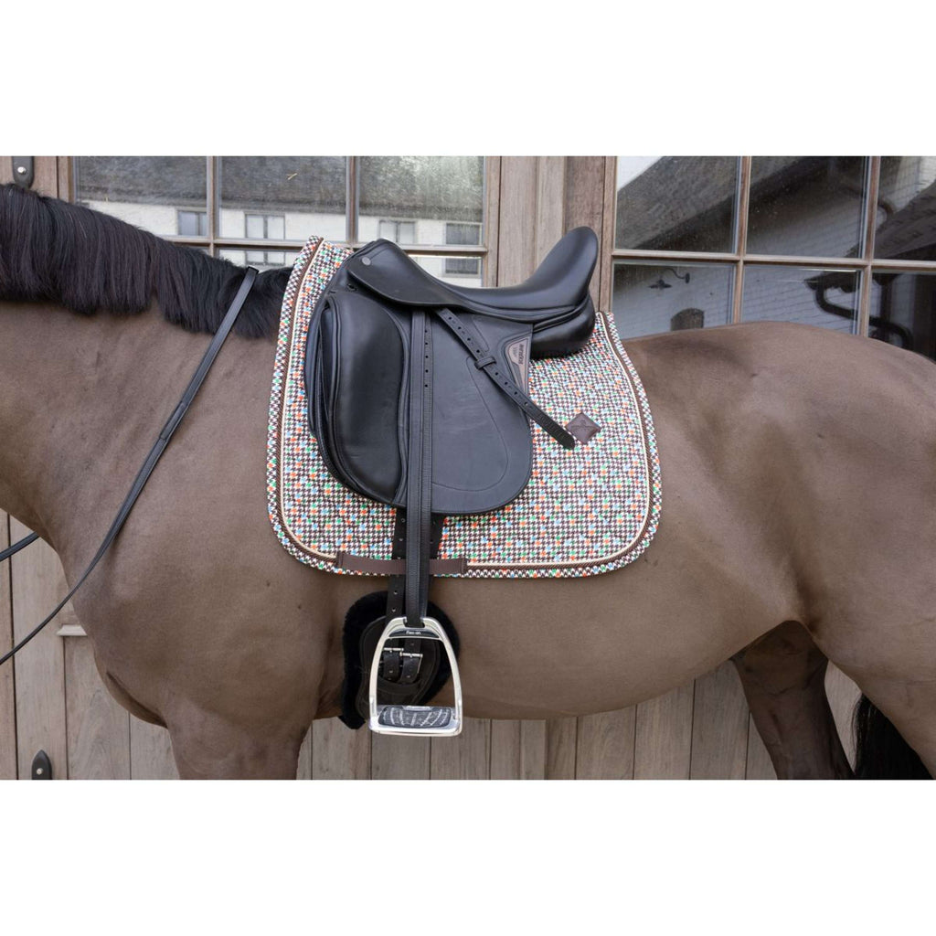 Kentucky Tapis de Selle Velvet Pied De Poule Dressage Marron