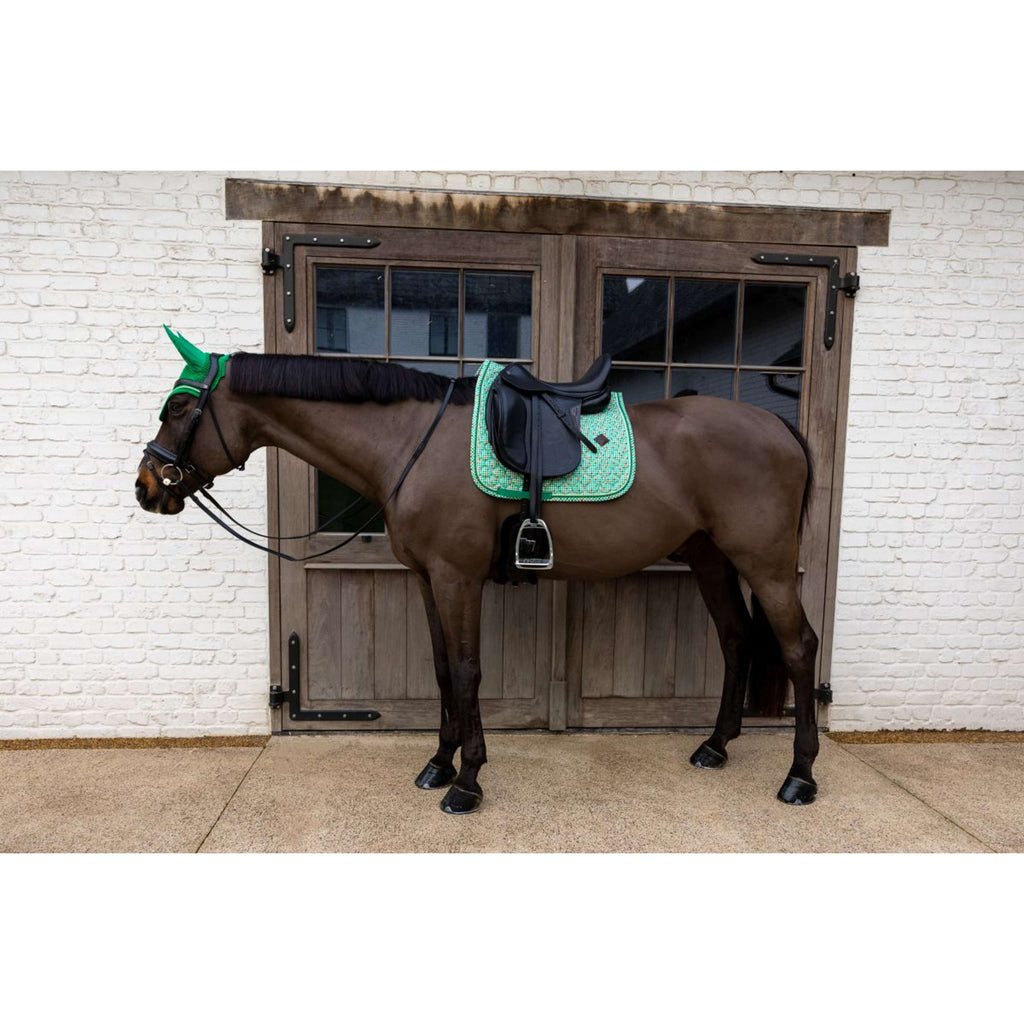Kentucky Tapis de Selle Velvet Pied De Poule Dressage Vert clair