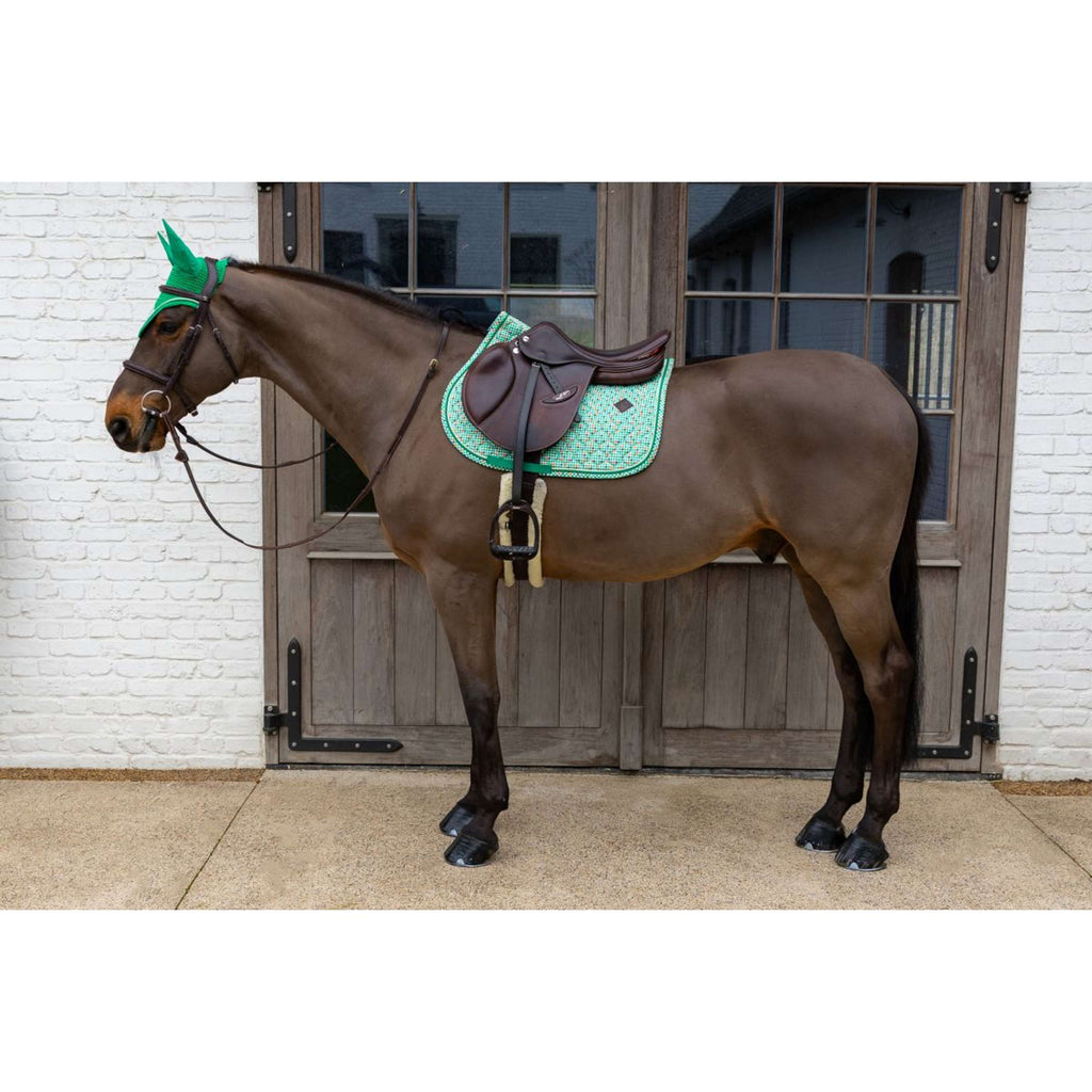 Kentucky Tapis de Selle Velvet Pied De Poule de Saut Vert clair