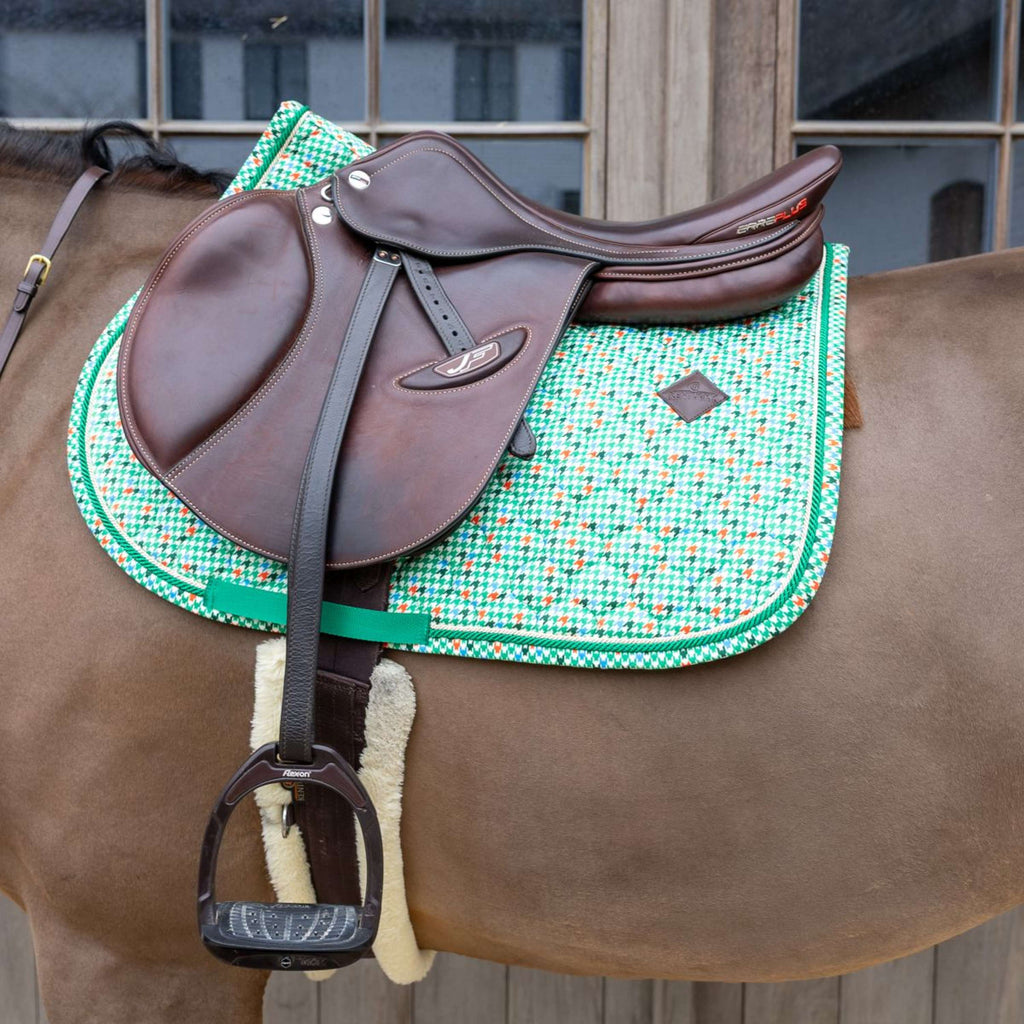 Kentucky Tapis de Selle Velvet Pied De Poule de Saut Vert clair