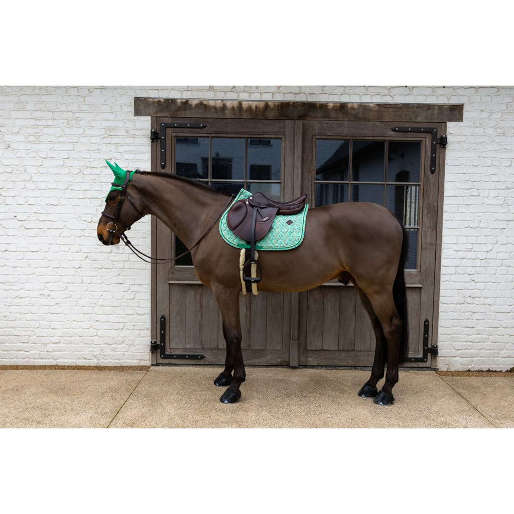 Kentucky Tapis de Selle Velvet Pied De Poule de Saut Vert clair