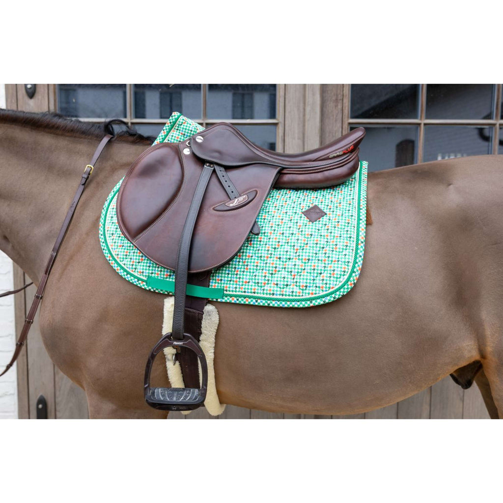 Kentucky Tapis de Selle Velvet Pied De Poule de Saut Vert clair