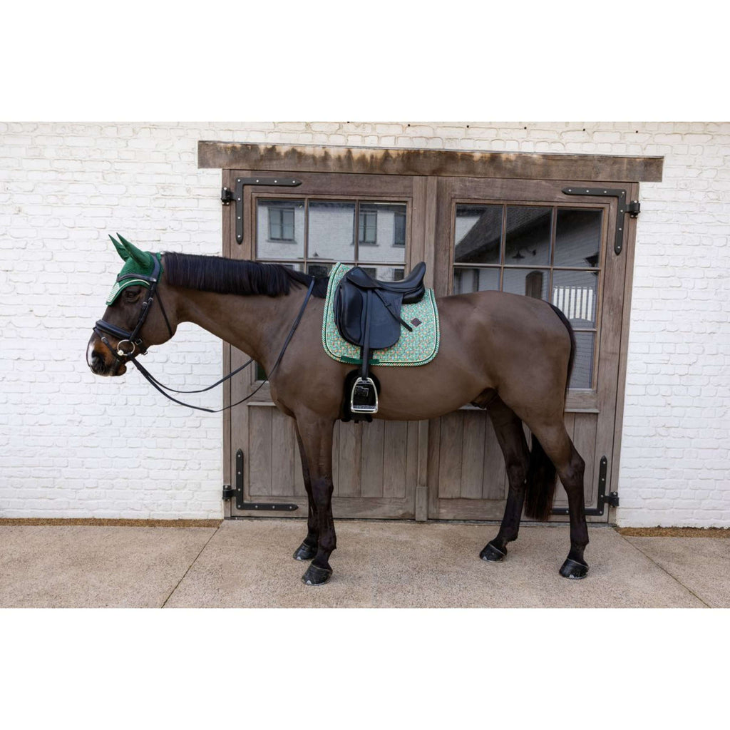 Kentucky Tapis de Selle Velvet Pied De Poule Dressage Vert foncé