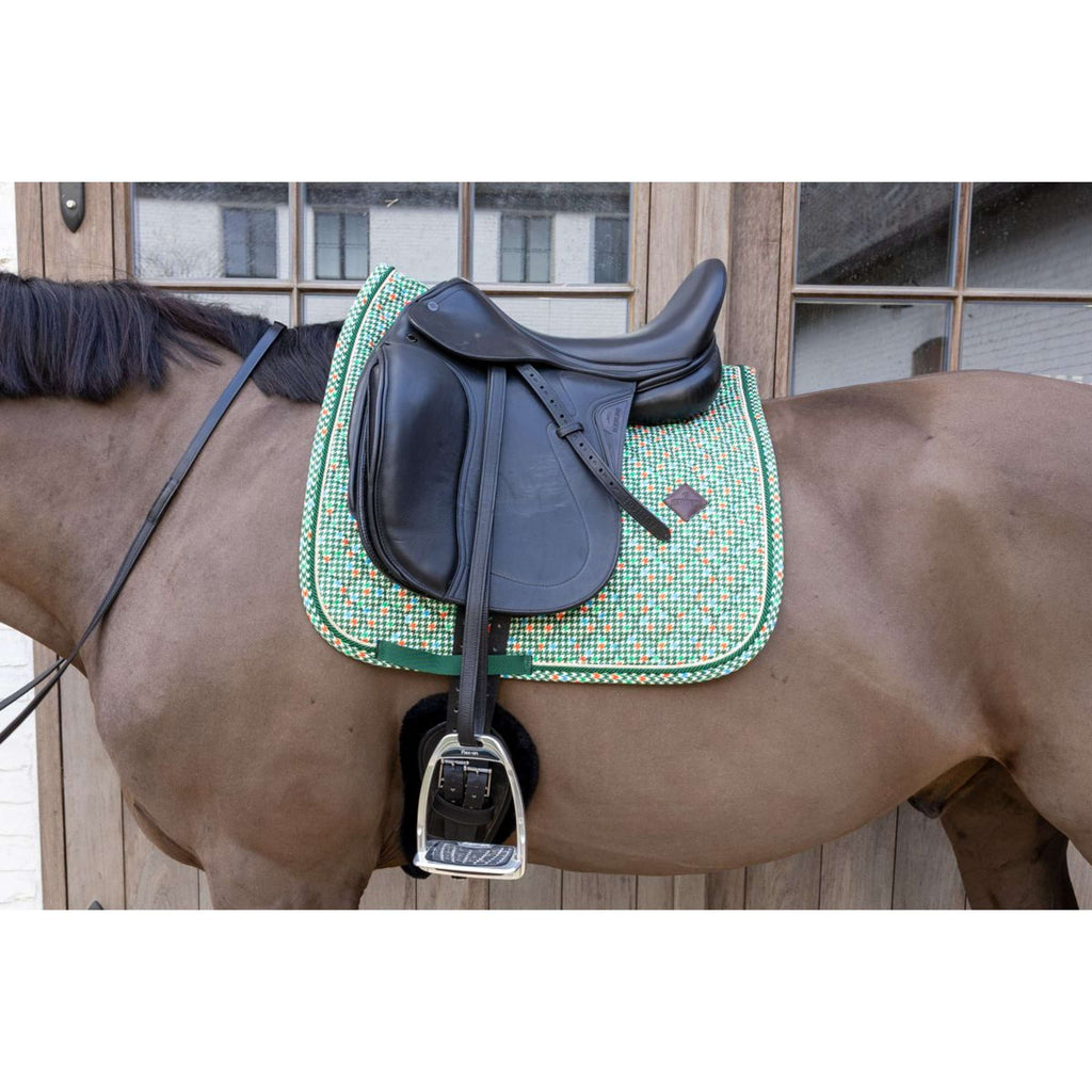 Kentucky Tapis de Selle Velvet Pied De Poule Dressage Vert foncé
