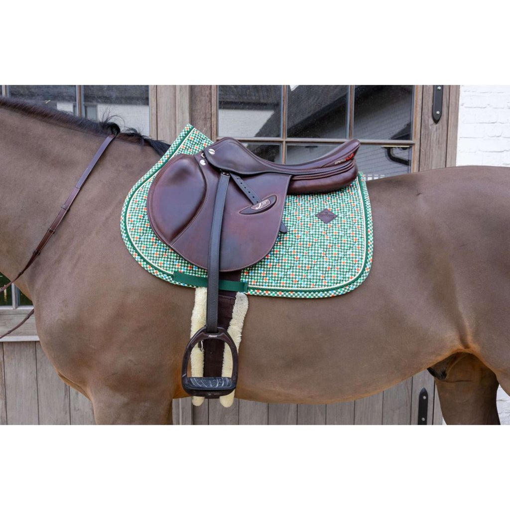 Kentucky Tapis de Selle Velvet Pied De Poule de Saut Vert foncé