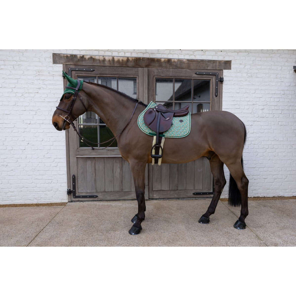 Kentucky Tapis de Selle Velvet Pied De Poule de Saut Vert foncé