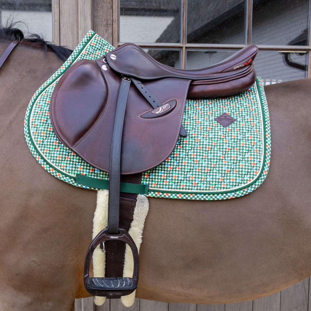 Kentucky Tapis de Selle Velvet Pied De Poule de Saut Vert foncé