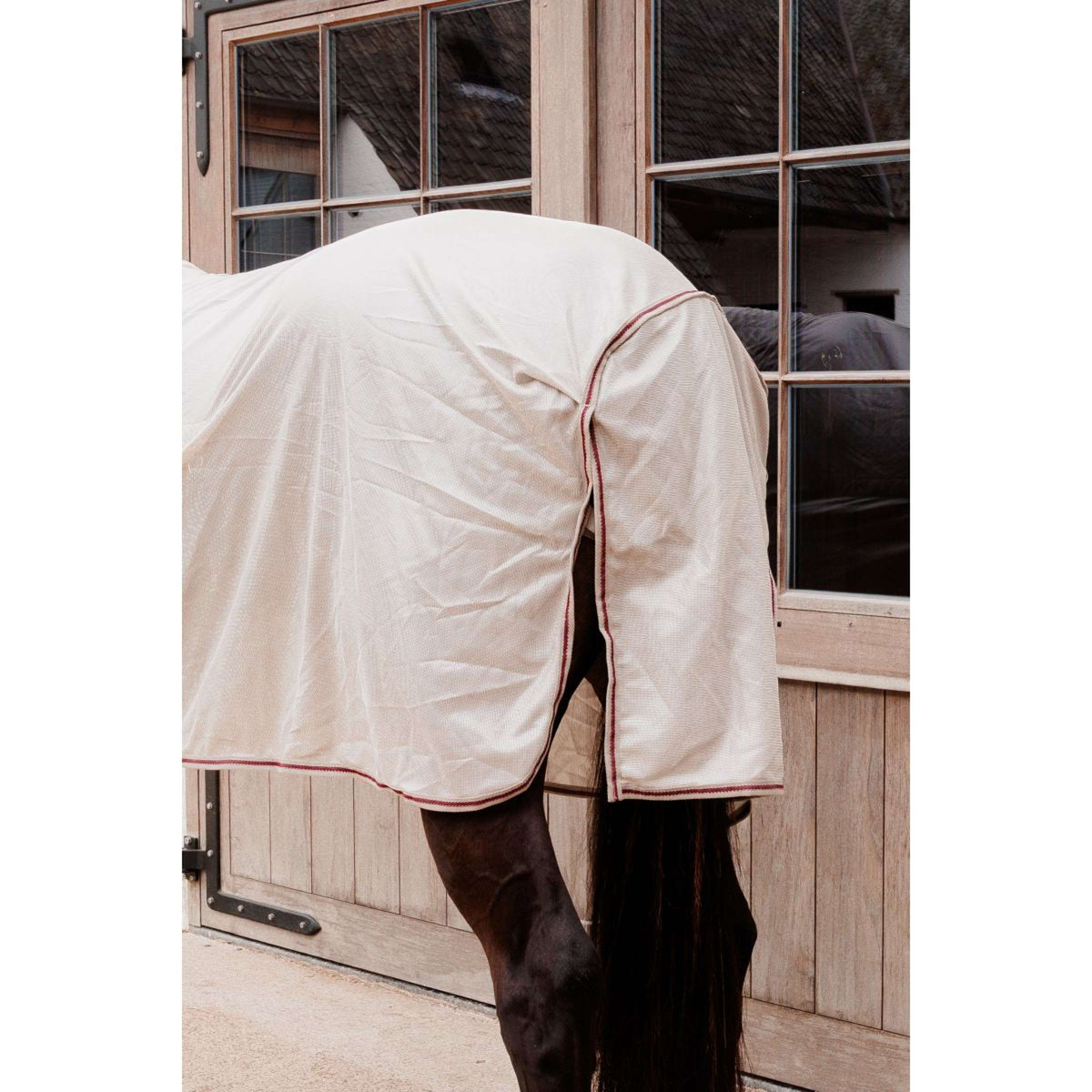 Kentucky Couverture Anti-Mouches Comfort Mesh Classic with Neck & Belly Cover Beige/Bordeaux