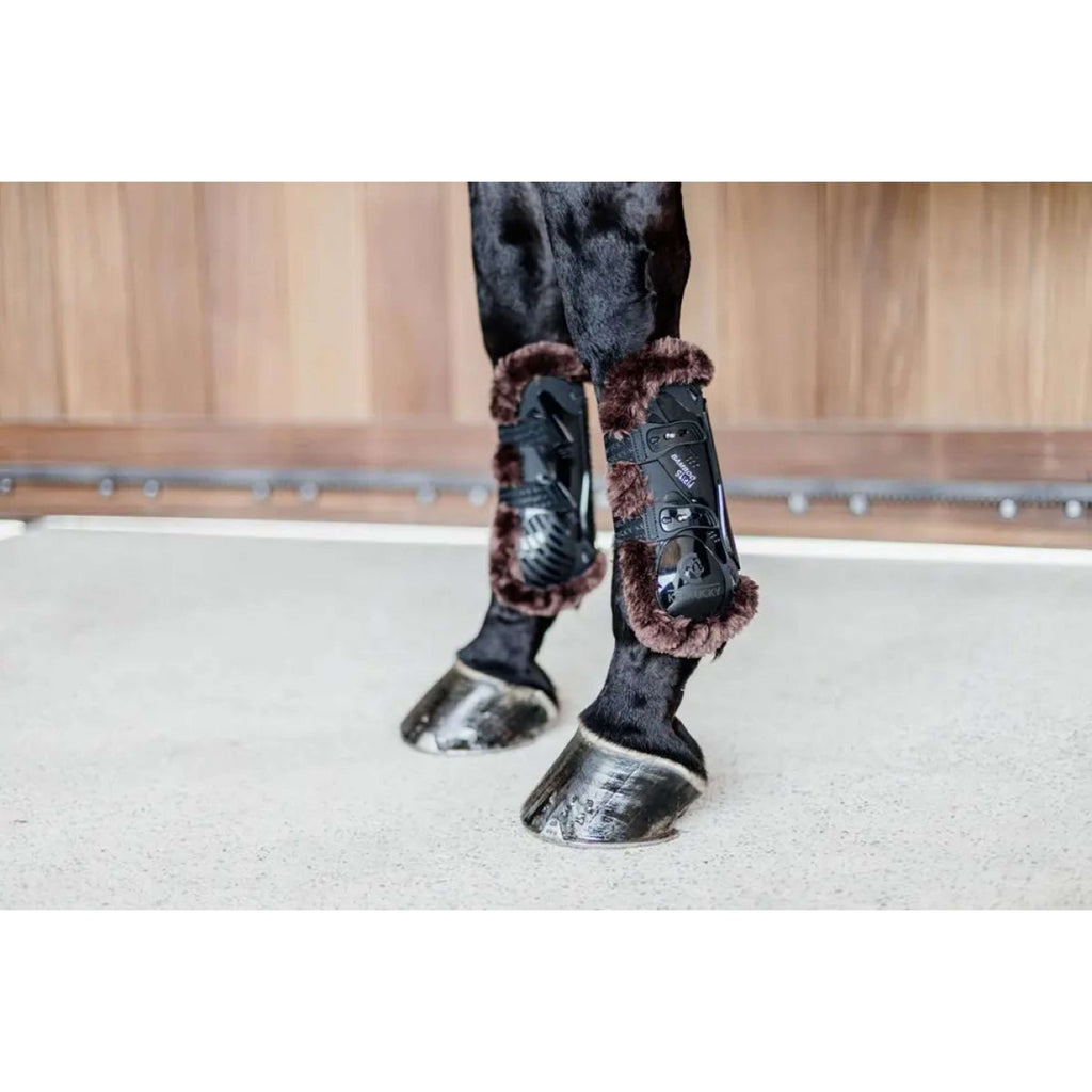 Kentucky Horsewear Protèges-Tendons Bamboo Elastic Vegan Sheepskin Noir/Beige