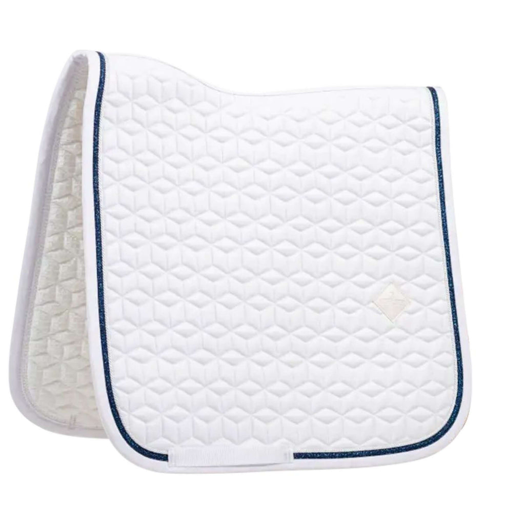 Kentucky Tapis de Selle Glitter Rope Dressage blanc/marine