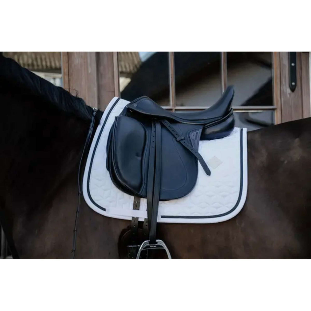 Kentucky Tapis de Selle Glitter Rope Dressage Blanc/Noir