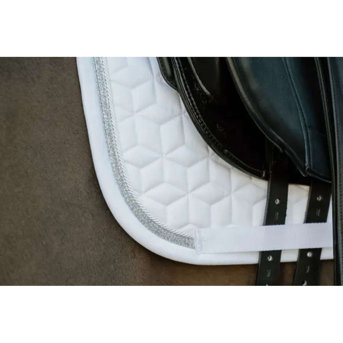 Kentucky Tapis de Selle Glitter Rope Dressage Blanc/Blanc